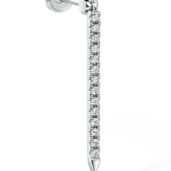 **Brand New** Maria Tash 18mm Diamond Eternity Bar Charm Threaded Stud Earring - Picture 7 of 7